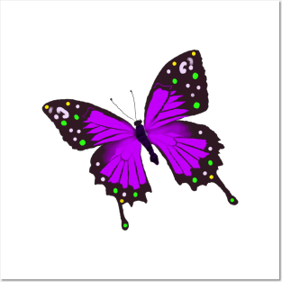 purple butterfly Posters and Art